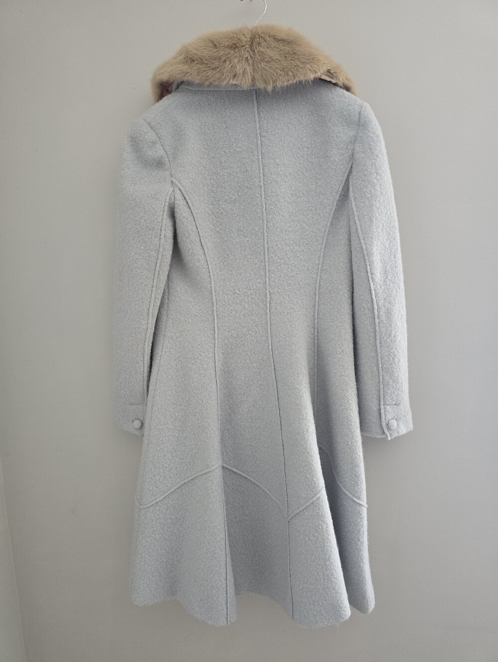 ANTHROPOLOGIE SIZE 12 elevenses beatrix coat *RARE* fur collar, ice queen - Picture 10 of 14